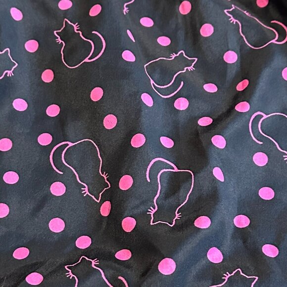 Hot Topic Dress Kitty Cat Retro Pinup Polka Dot Black Pink 50s Rockabilly MEDIUM - Picture 2 of 11
